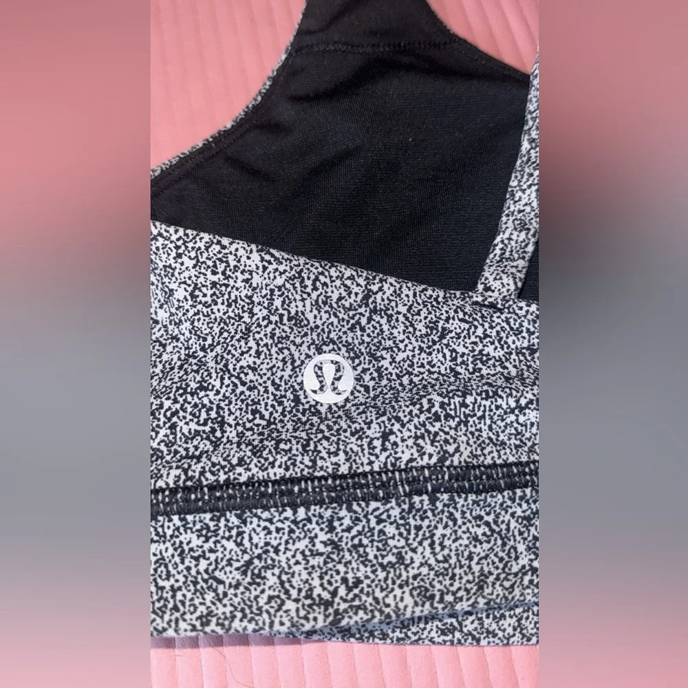 lululemon athletica Black and White Speckled Energy Bra